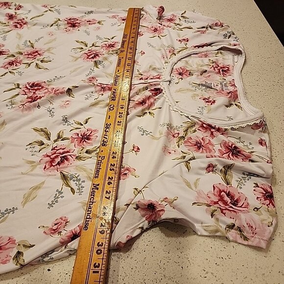 croft and barrow Soft Stretchy Night Gown 4x Pink Floral Sleepwear Pj 40"L - Picture 5 of 6